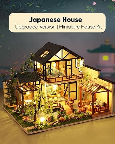 DIY Miniature House Kit, DIY Dollhouse Kit for Adults to Build, Mini House Kit with LED, Model Building Diorama Kits, Ideal Gifts for Birthday, Valentine Christmas(Janpanese House) thumbnail 6