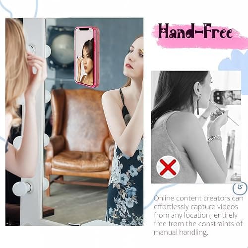 Anteel Silicone Suction Phone Case Mount, Silicon Adhesive Phone Accessory for Smartphones, Hands-Free Mirror Shower Phone Holder for Selfies, Tiktok Videos (White) thumbnail 5