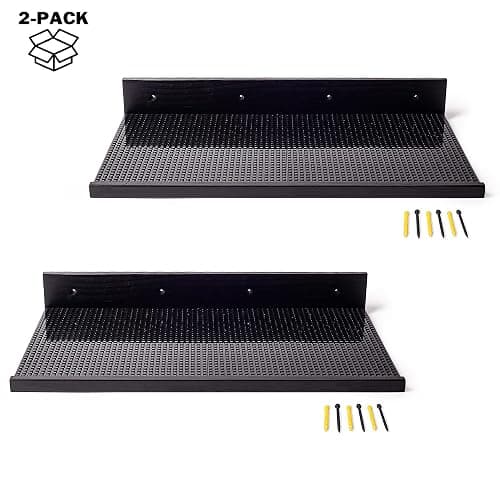 Brickmaster Displays - XL Shelves Floating Shelves for Building Block Display - Compatible as a Lego Display Shelf - Floating Shelves for Wall - Works with Major Building Blocks - Black, 2-Pack thumbnail 8