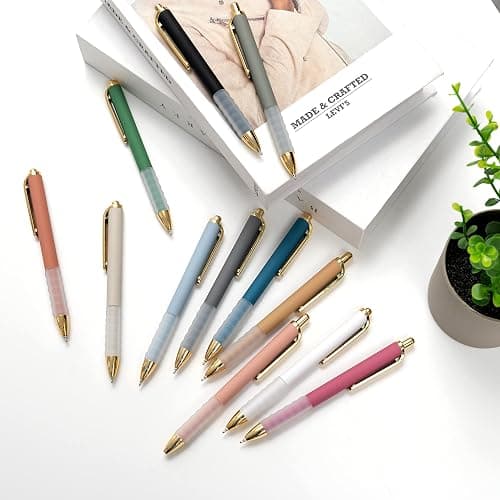 Linbsunne Ballpoint Pens Black Medium Point 1mm Pen with Super Soft Grip Ball Point Pen for Men Women Retractable Pens thumbnail 3
