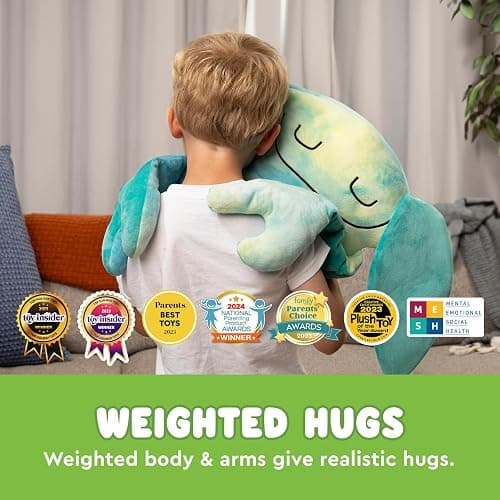 Bumpas Weighted Plush Toy – Machine Washable Calming Stuffed Animal for Kids – Arms and Body are Weighted to Give a Realistic Hug – Soft Companion for Playtime, Naptime & Travel (Shuggy) thumbnail 7
