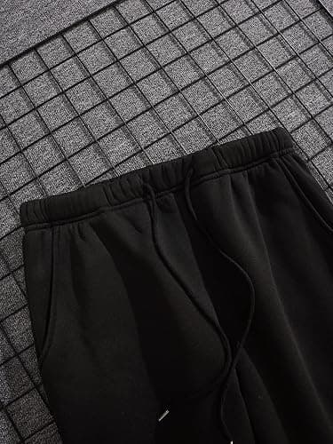 COZYEASE Men's Letter Graphic Print Sweatpants Drawstring Waist Slant Pocket Casual Pants thumbnail 4