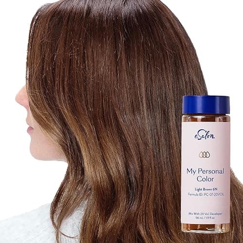 eSalon Permanent Hair Color & Hair Dye - Light Brown - Professional-Grade Ammonia-Free Personal Colorist for Up To 100% Gray Coverage on All Hair Types - Image 1
