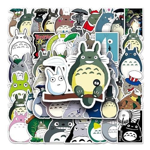 50 Stück Laptop Aufkleber Totoro, Wasserfeste PVC-Aufkleber für DIY-Dekoration, Graffiti-Stil Stickers für Autos Motorräder Laptops Fahrräder Skateboards Skier Snowboards Gepäck etc. thumbnail 5