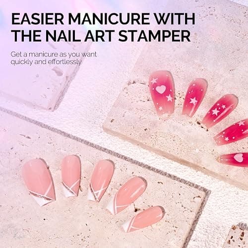 MelodySusie French Tip Tool, French Tip Stamp, Nail Stamper, 4PCS, Purple | 2 Clear Silicone Nail Stampers, 2 Scrapers, French Manicure Stamp, Nail Art Stamper, DIY Manicure, Home & Salon, Purple thumbnail 6