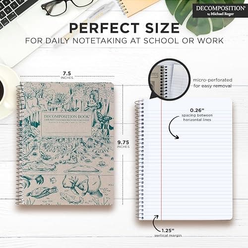 Decomposition Everglades College Ruled Spiral Notebook - 9.75 x 7.5 Journal with 160 Lined Pages - 100% Recycled Paper - Notebooks for School Supplies, Home & Office - Made in USA thumbnail 3