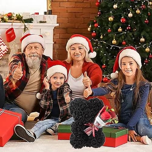 hodipea Rose Bear Gifts for Women-Best Gift for Valentine's Day,Mother's Day,Christmas,Birthday,Handmade Artificial Rose Teddy Bear Gifts for Girlfriend,Mom, and Daughters,Surprise Clear Gift Box thumbnail 7