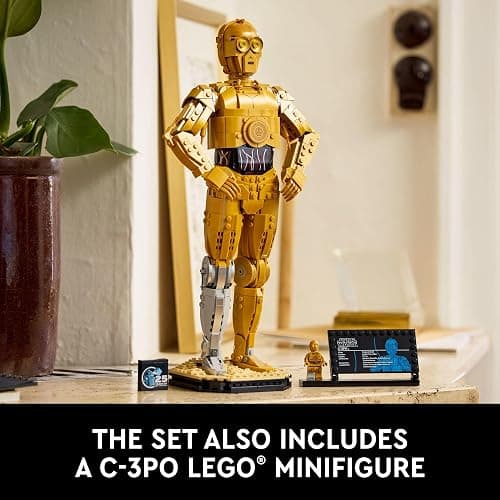 LEGO Star Wars C-3PO Buildable Droid Figure, Build and Display Model with C-3PO Minifigure, Star Wars Collectible for Home or Office Décor, Nostalgic Gift Idea for Adults, Fans or Collectors, 75398 thumbnail 5