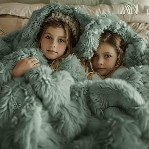 Bedsure GentleSoft Fuzzy Sherpa Faux Fur Twin Blanket Sage Green Cozy Gifts for Women Men, Soft Fleece Plush Warm Minky Thick Blanket Twin Size for Bed, Dorm Essentials Sage Room Decor Gifts, 60x80 thumbnail 4