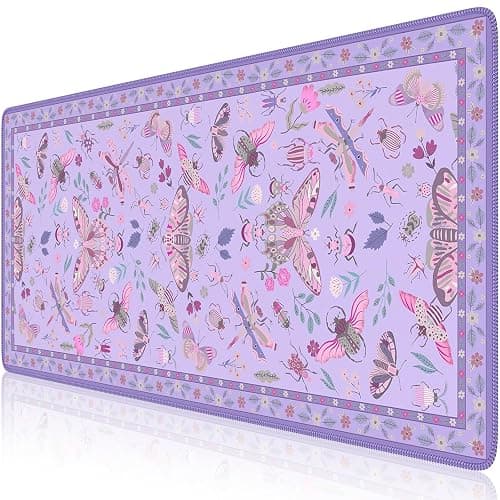 iCasso Purple Large Mouse Pad, Desk Matt for Desktop, XXL Desk Mat for Keyboard and Mouse, Anti-Slip Big Mousepad Computer Mat with Stitched Edges - Image 1