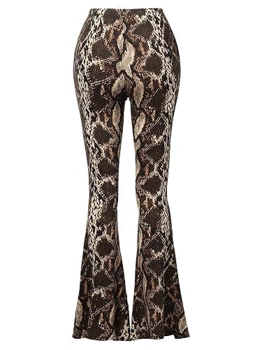 SSOULM Women's Stretchy Wide Leg High Waist Bell Bottom Flare Pants with Plus Size thumbnail 3