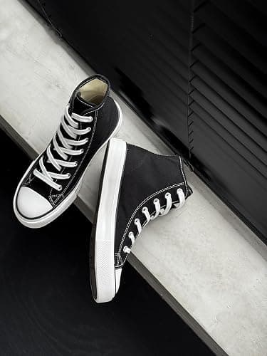 OPOEE Womens High Top Canvas Sneakers,Lace-up Canvas Shoes,Casual Tennis Walking Shoes Men's Canvas Shoes thumbnail 4