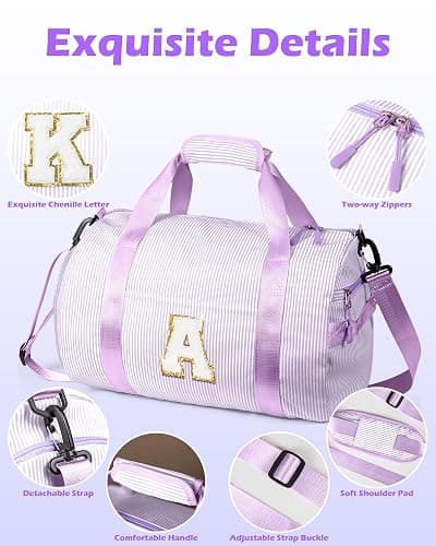 Vogewood Graduation Gifts for 9 Years Old Girl, Girls Travel Duffle Bag, Gifts for Teenager, Dance Bag for Girls, Kids Overnight Bags with Shoe Compartment, Teen Girl Gifts Trendy Stuff (Letter A) thumbnail 5