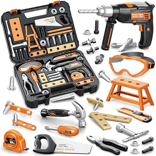 OCHIDO Kids Tool Set with Tool Box & Electronic Toy Drill, 41PCS Toddler Tool Set Kids Construction Toys for Ages 3,4,5,6,7,8, Kid Tools Boy Toys for Boys Christmas Birthday Gifts - Image 1