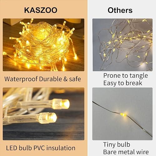 KASZOO 12 Stück künstliche Pflanzen,grün Blatt Efeu Rebe mit 80 LED-Licht, für Hochzeit Party Garten Festival Dekorationen Wanddekoration thumbnail 4