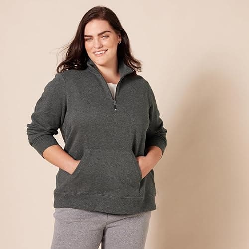 Amazon Essentials Women's Long-Sleeve Fleece Quarter-Zip Top (Available in Plus Size) thumbnail 6