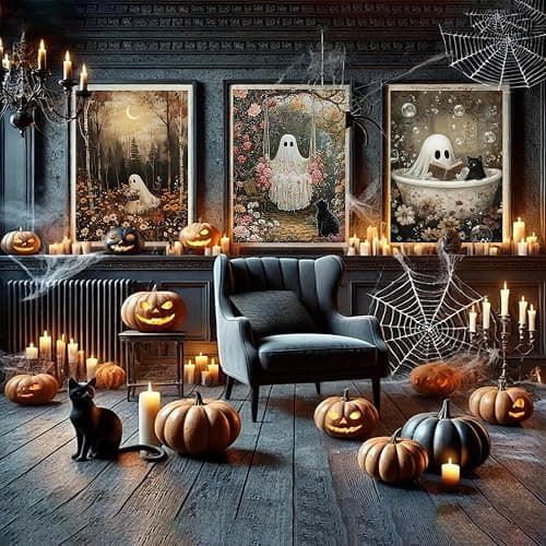 6 Pack Halloween Diamond Painting Kits for Adults, Diamond Art Kits Ghost | Round 5D Halloween Gem Art Kit for Adult DIY Crafts Kit Gift Home Wall Decor Gifts (16x12 inch) thumbnail 2