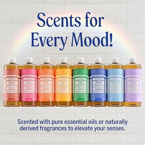 Dr. Bronner's Magic Soap-Pure-Castile Liquid Soap (Baby Unscented, 32 ounce, 2-Pack)-Regenerative Organic Certified Oils, 18-in-1 Uses: Body, Laundry & Dishes, For Sensitive Skin, No Fragrance thumbnail 7