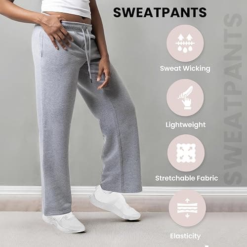 Common Stitch 3 Pack Sweatpants Women, Wide Leg Womens Sweatpants, Workout - Yoga Pants (Available in Plus) thumbnail 5