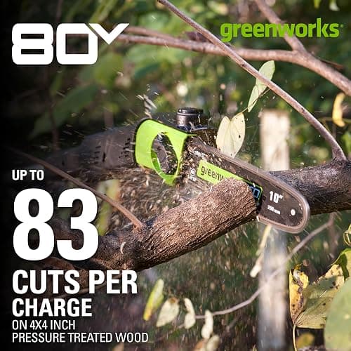 Greenworks 80V 10" Cordless Polesaw (Great For Pruning and Trimming Branches / 75+ Compatible Tools), Tool Only thumbnail 3