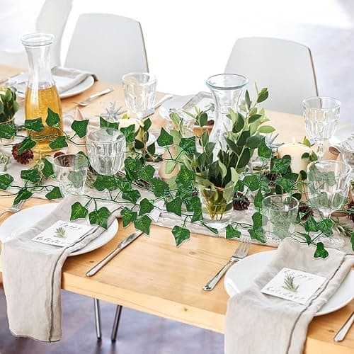 RECUTMS Fake Vines 24 Pack 173 FT Artificial Ivy Leaves Wall Decor Leaf Plants Greenery Garland Hanging Plant Vine Fake Leaf Vines for Room Garden Office Wedding Wall Decor thumbnail 6