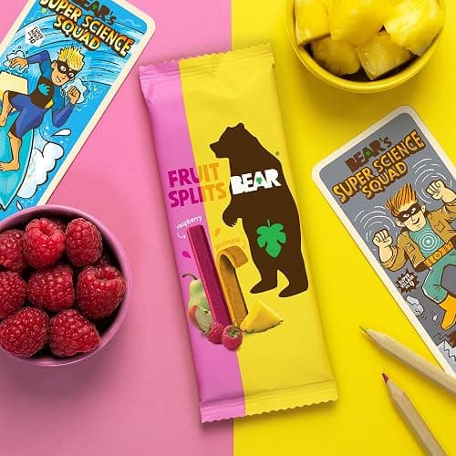 BEAR Real Fruit Snack Splits - Gluten Free, Vegan, and Non-GMO - Raspberry and Pineapple – Healthy School And Lunch Snacks For Kids And Adults, 0.7 Ounce (Pack of 18) thumbnail 5