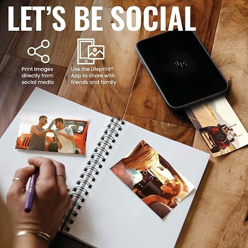 Lifeprint 3x4.5 Portable Photo and Video Printer for iOS and Android devices. Make Your Photos Come to Life w/Augmented Reality - Black thumbnail 6