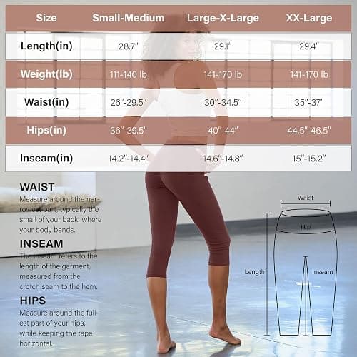 Blisset Women's High Waisted Capri Buttery Soft Tummy Control No See Through Workout Athletic Running Yoga Cycling thumbnail 6