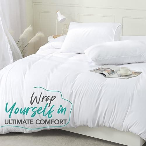 Utopia Bedding Duvet Cover Set with Pillowcases - 3 Pieces Bedding Duvet Cover with Zipper Closure - 1 Duvet Cover with 2 Pillowcases - Soft Brushed Microfiber (Full, White) thumbnail 6