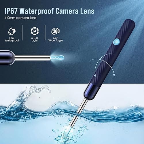 LEIPUT Ear Wax Removal - Earwax Remover Tool with 7 Pcs Ear Set - Ear Canal Cleaner with 1080P Camera - FSA HSA Eligible - Ear Cleaning Kit with 6 Ear Spoon - Ear Camera for iOS & Android (Blue) thumbnail 4