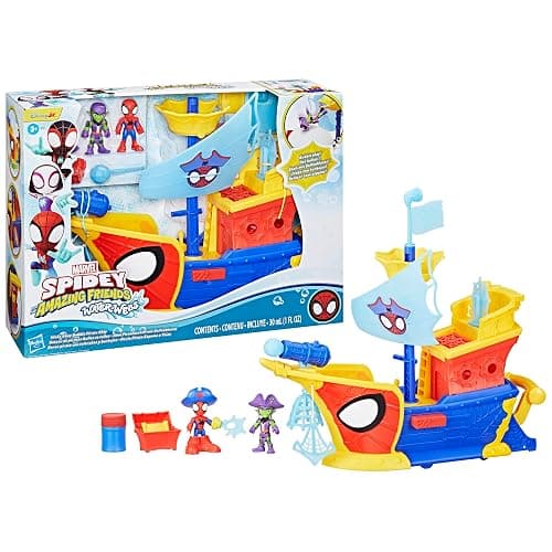 SPIDEY AND HIS AMAZING FRIENDS Marvel Water-Webs Webs Ahoy Bubble Pirate Ship Toy, 3-Inch Action Figures & Boat Playset, Super Hero Toys,, Ages 3+ thumbnail 18