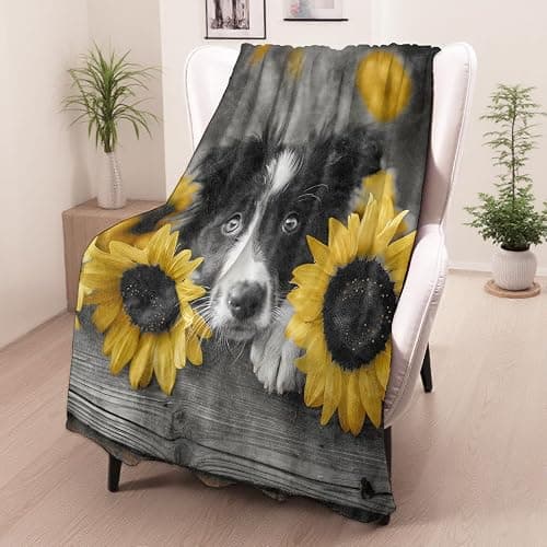 Border Collie Gifts, Dog Blanket for Adults Women Kids, 50x60 in, Cozy Fuzzy Warm Soft Throw Blankets for Bedroom, Camping, Couch, Decor thumbnail 2