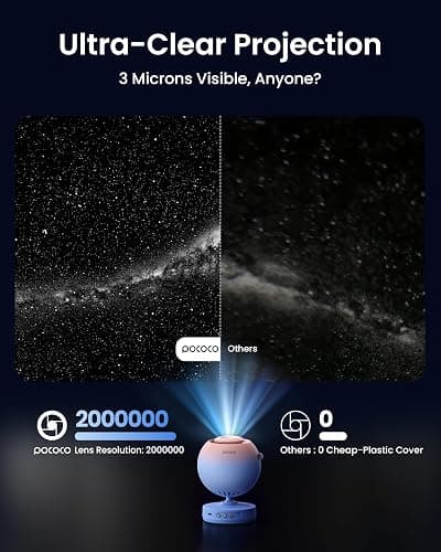 POCOCO Galaxy Star Projector for Bedroom with Replaceable Optical Film Discs, Home Planetarium Night Light Projector with High-Definition Soft Light for Relax, Study, and Meditate, Stress Relief Gifts thumbnail 3
