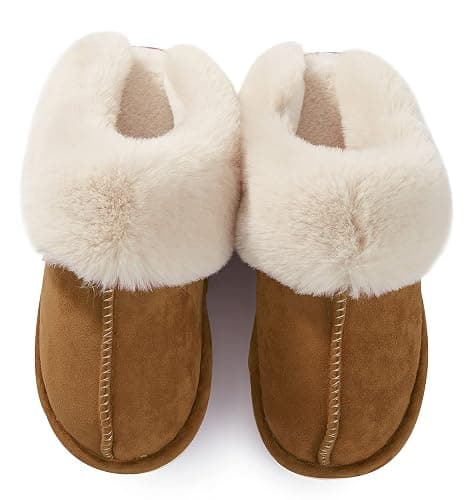 Donpapa Womens Slipper with Memory Foam Fluffy Soft Warm Slip On House Slippers Anti-Skid Cozy Plush for Indoor Outdoor thumbnail 5