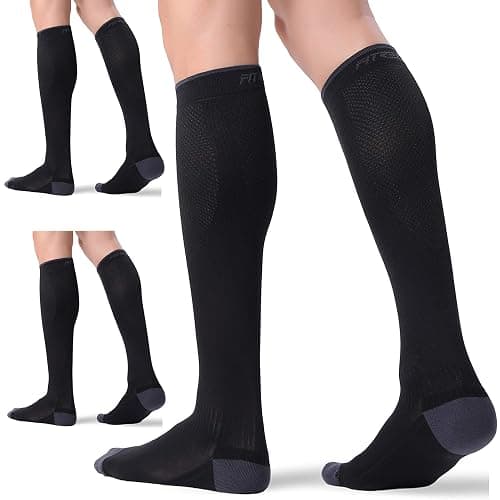 FITRELL 3 Pairs Compression Socks for Women and Men 20-30mmHg-Circulation Support Socks - Image 1