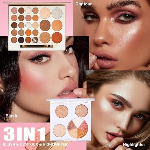 All in One Makeup Kit, Makeup Kit for Women Full Kit, Make Up Gift Set for Women, Makeup Essential Bundle Includes Foundation Eyeshadow Palette Concealer Lipstick Eyeliner Mascara Cosmetic Brush Set thumbnail 8