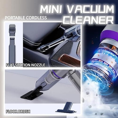 LYCVVVGS Handheld Car Vacuum Cleaner, 21000PA Rechargeable High Power Cordless Mini Vacuum Cleaner and Blower 4-in-1 with 3 Gear, Vacuum with Brushless Motor for Car, Home, Office, PC thumbnail 5