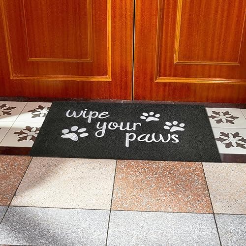 HLFMVWE Welcome Mats for Front Door Wipe Your Paws Funny Doormat, Durable Natural Rubber Non Slip Back Mat Indoor Doormats Dog Doormats Mats for Entryway Porch Black Mat thumbnail 5