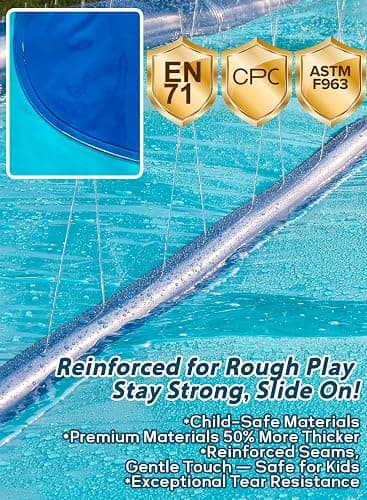 Slip and Water Slide for Kids and Adults Backyard with Extra-Large Inflatable Guard Rails and Dual Way Water Sprayers,Heavy Duty and Extra Long Design with Two Inflatable Bodyboards thumbnail 5