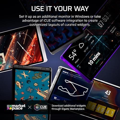 Corsair XENEON Edge 14.5" 2K Portable LCD HDMI USB C Touchscreen – Smoke | 2560 x 720, 60Hz, AHVA, USB C DP Alt Mode, Internal and External Mounting, 5-Point Multi-Touch, iCUE, for Windows PC thumbnail 4