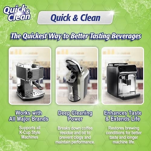 Quick & Clean [12-Pack] Keurig Cleaning Pods - K Cup Cleaner Pod For Keurig - 2.0 Coffee Machine Compatible, Removes Stains, Non-Toxic and Eco-Friendly thumbnail 7