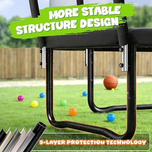 JELENS Trampoline 8FT 10FT 12FT 14FT 15FT 16FT, Recreational Trampolines with Enclosure Net and Ladder, Outdoor Anti-Rust Trampolines for Kids and Adults, ASTM Approved thumbnail 6