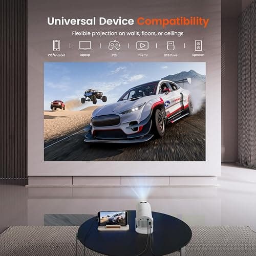 WISHOLY Mini Projector with WiFi and Bluetooth, Portable Movie Projector with 180° Rotatable, 1080P HD Supported, Auto Vertical Keystone, Compatible with Smartphone, TV Stick, Laptop, HDMI, USB thumbnail 8