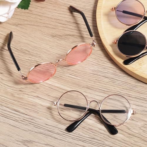 BOXOB 4pcs Doll Glasses, 4 Colors Plastic Doll Dress up Eyeglasses Toy Glasses Costume Accessories Compatible with 5.12 Inch thumbnail 4