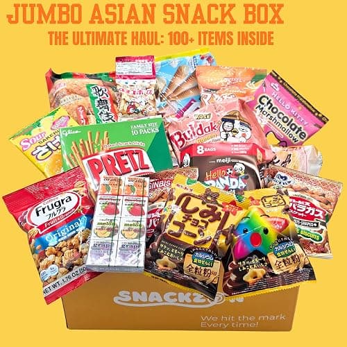 SNACKZON – Mega Variety Pack of Japanese & Korean Treats, Chips, Ramen, Candy & Cookies – Ultimate Gift Care Package for College Students, Office, & Family thumbnail 2