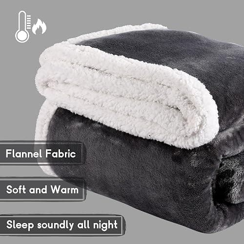 Minervada Heated Blanket Electric Blanket Full Size 72''x84'', Soft Flannel Heating Blanket with 1-10 Hour Auto Off - 6 Heat Settings - Machine Washable - Dark Grey thumbnail 8