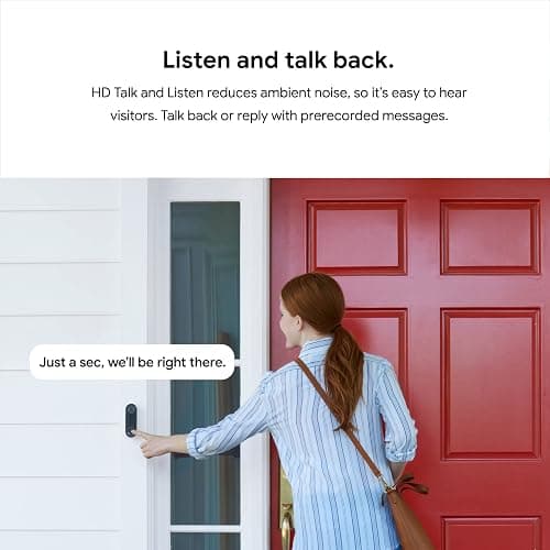 Google Nest Doorbell (Wired) - Formerly Nest Hello - Video Doorbell with 24/7 Streaming - Smart Doorbell Camera for Home with HDR Video, HD Talk and Listen, Night Vision, and Person Alerts thumbnail 6