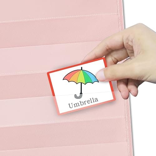 Godery Pink 7 Pocket Chart for Classroom (28" x 28")(Pink) thumbnail 6