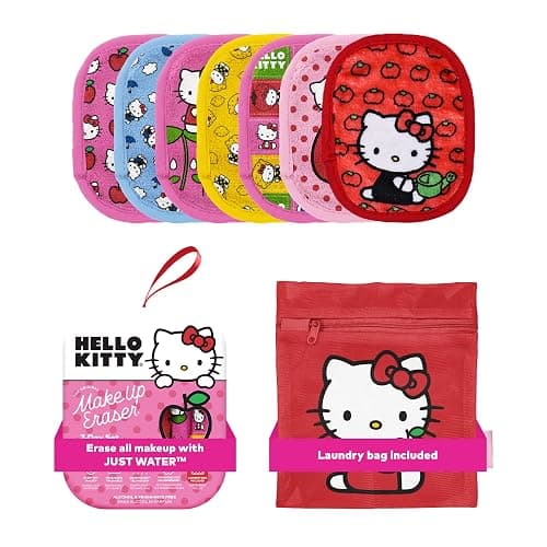 The Original MakeUp Eraser 7-Day Set, Erase All Makeup with Just Water, Including Waterproof Mascara, Eyeliner, Foundation, Lipstick, Sunscreen, and More! (Hello Kitty Classic), 7ct. - Image 1