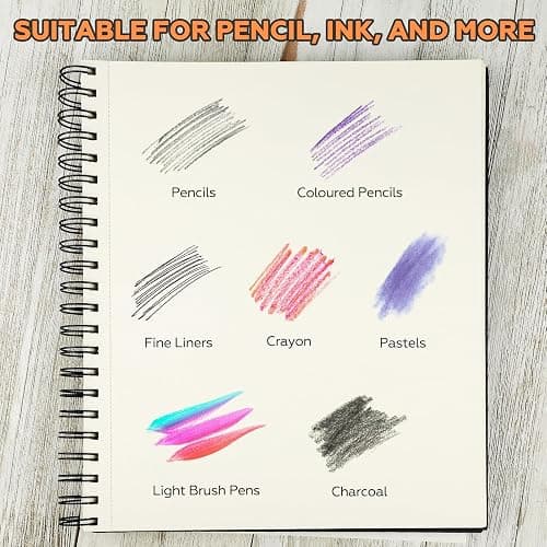 Joibabe 5.5" x 8.5" Sketch Book ，2 Pack 80-Sheets (68lb/100gsm)，Double-Sided Hardbound Sketchbook, Spiral Bound,Acid Free Paper Painting Drawing Writing Sketching Pad for Kids Adult Teens Girls Boys thumbnail 6